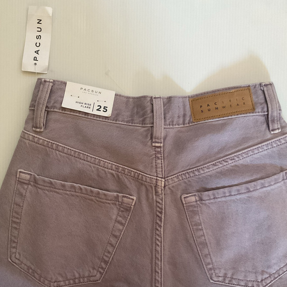 PacSun Women’s High Rise Flare Jeans Purple Size 25 42” Inseam NWT Y2K Retro - Picture 3 of 7